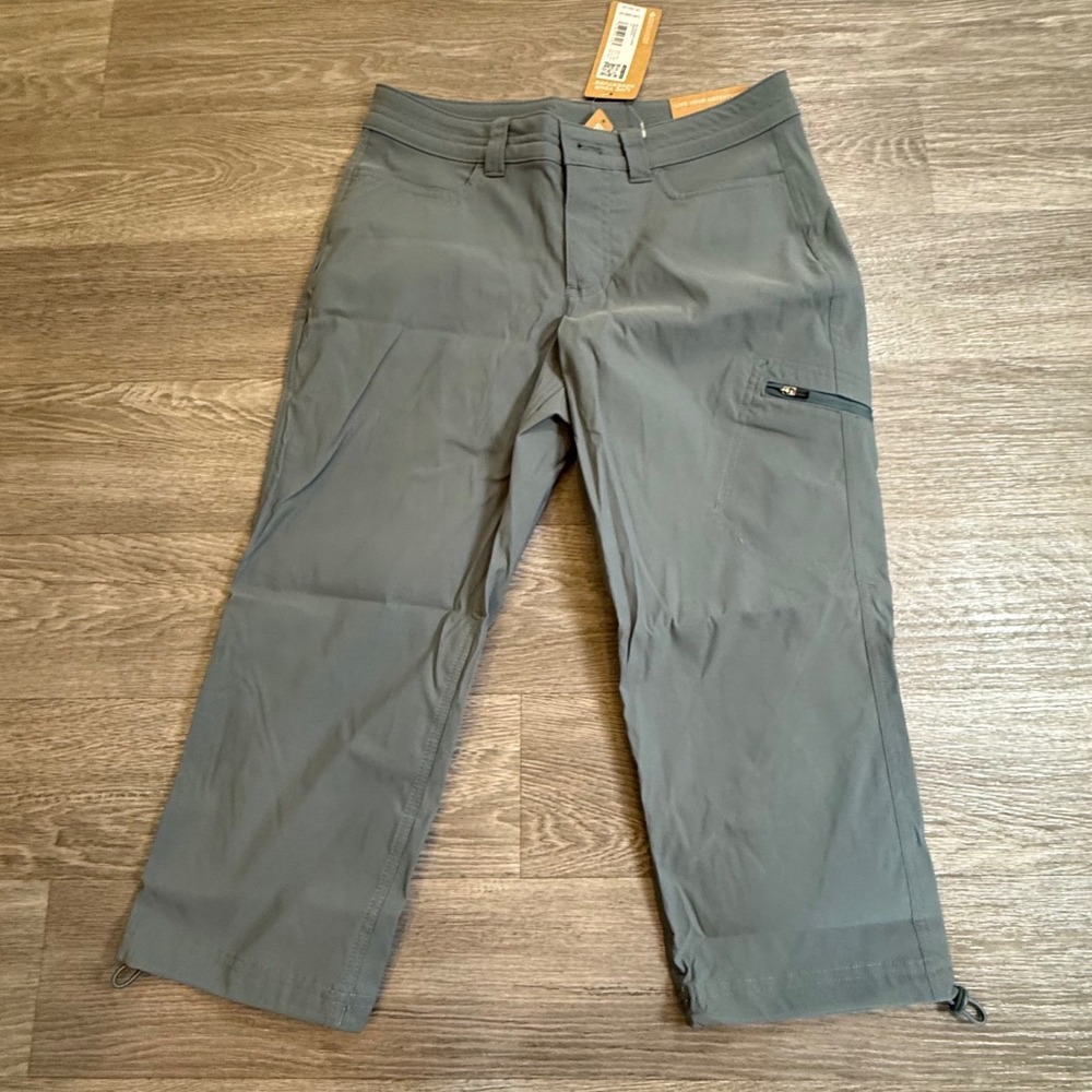 Eddie Bauer Rainier Capri Pants Womens 2P Graphite Gray Hiking Outdoor UPF 50+